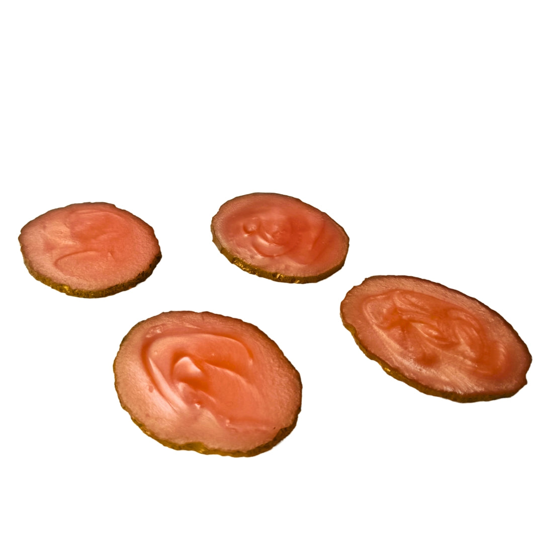 pink resin coaster set of 4