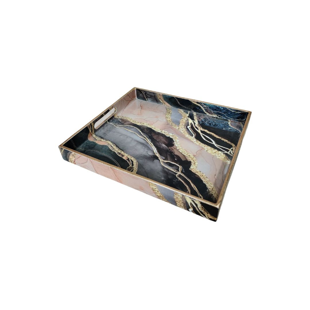 Rectangle Tray -  Brown Marble