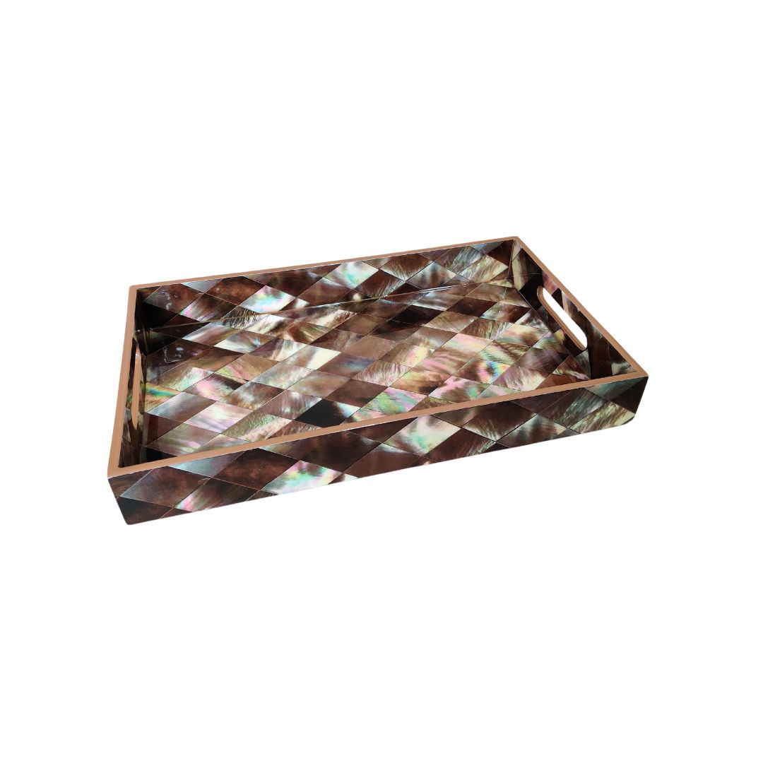 Rectangle Tray - Brown Diamond