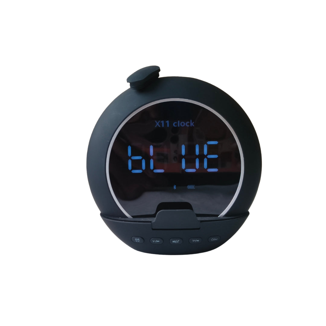 Black Alarm Clock & Speaker