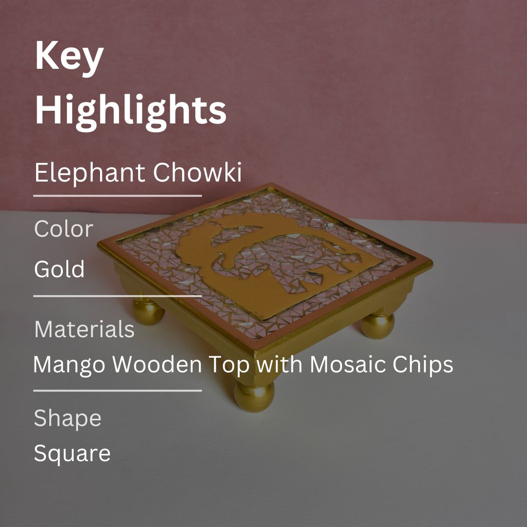 Elephant Chowki Medium 12"