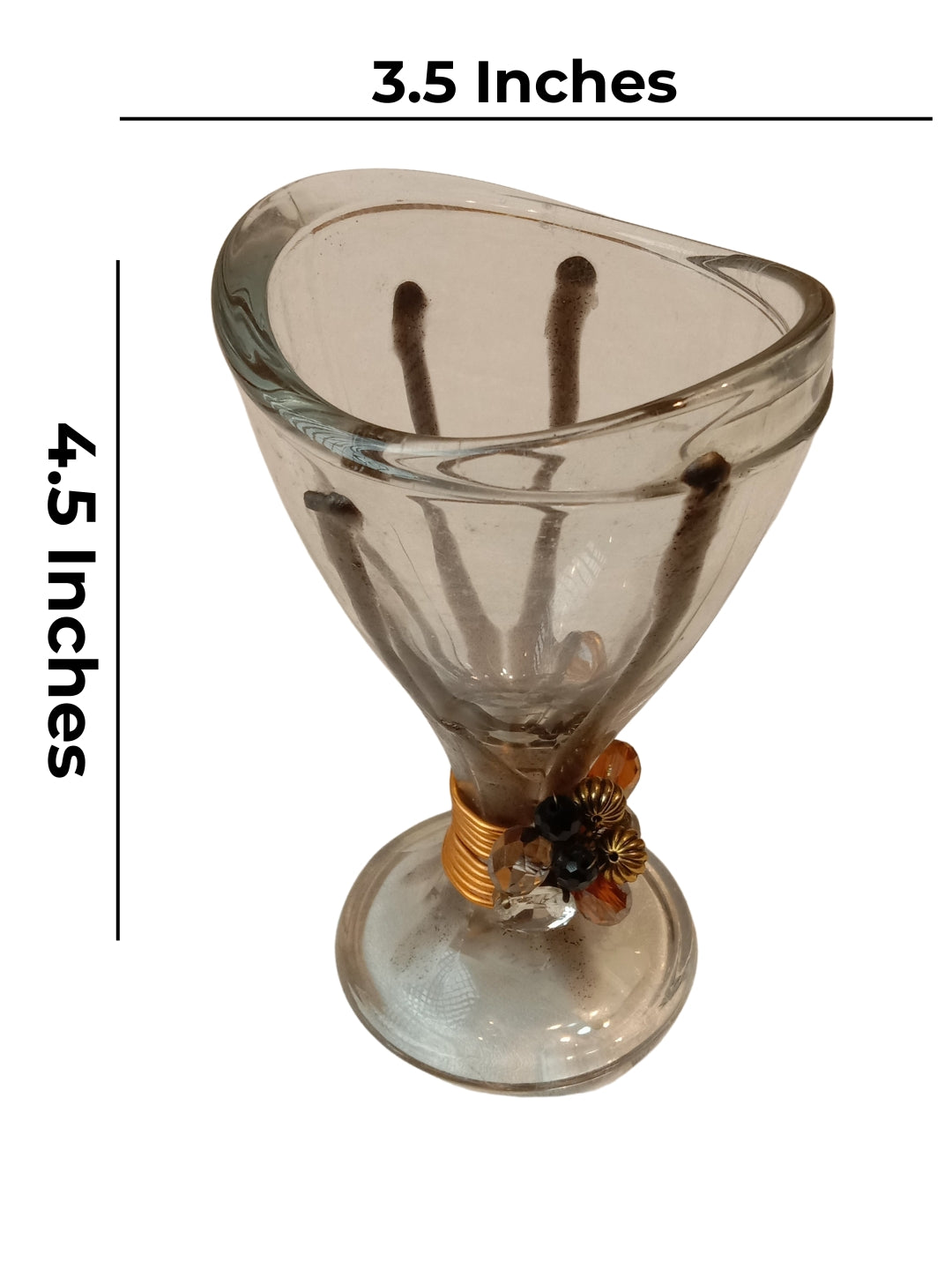 Oval Shape Grey Resin Mocktail Filigree Glass Set of 5