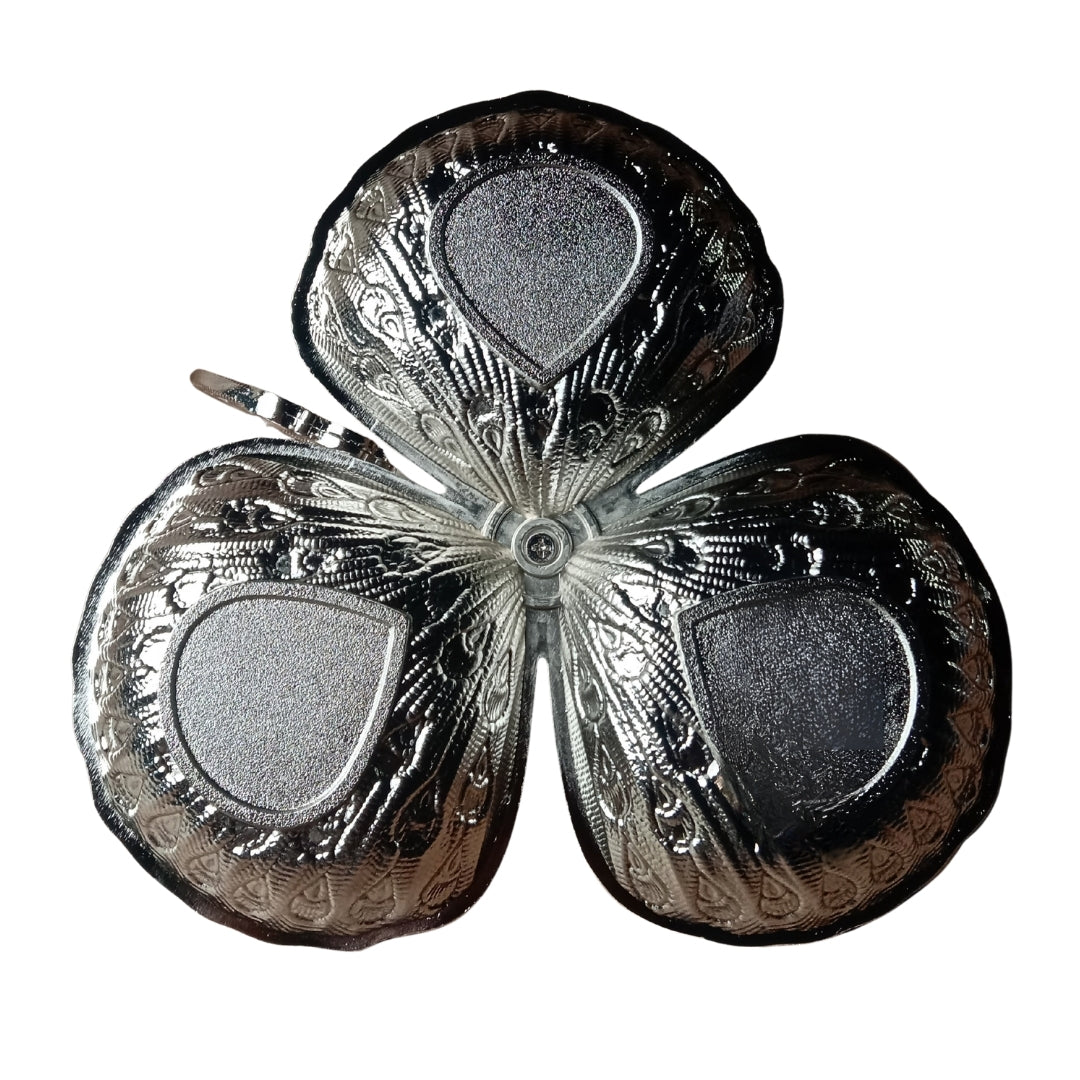 Decorative Silver Plated Peacock 3 Compartment Serving Tray