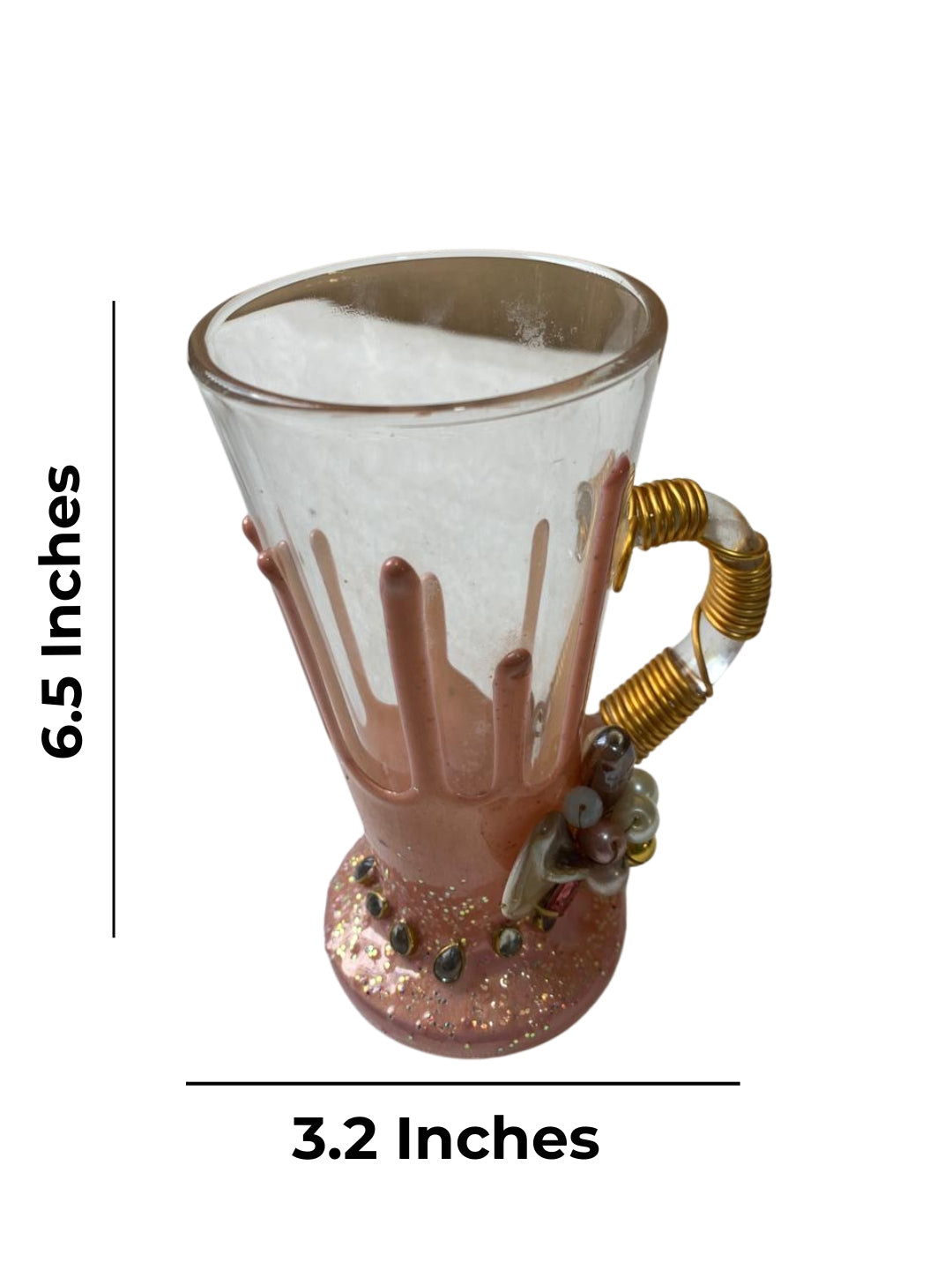 Pink Resin Mocktail Filigree Cup Set of 6