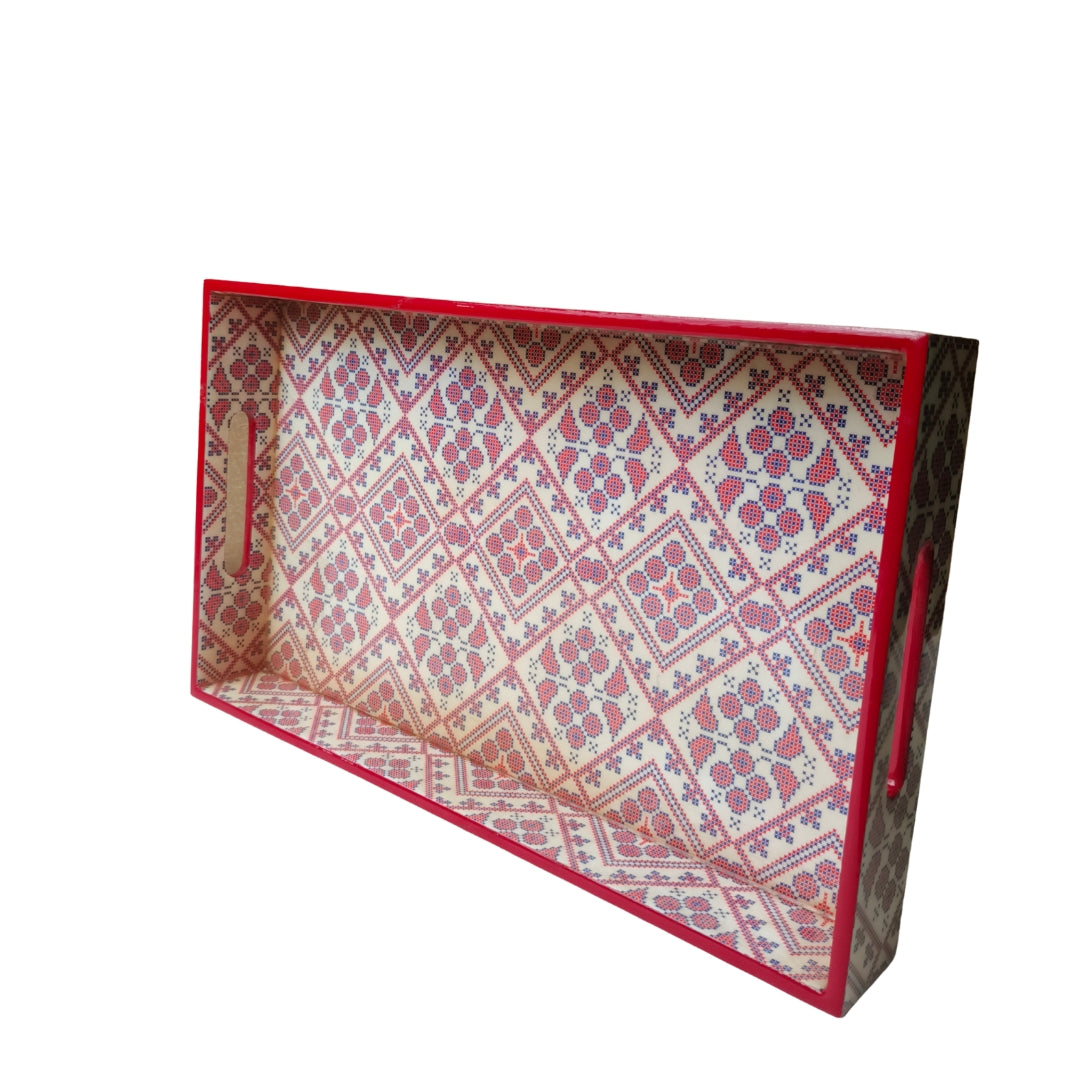 Large Pink Eiffel Print With Enamel Tray