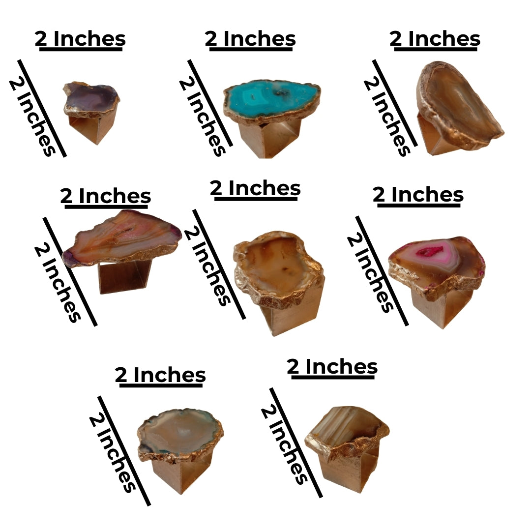 Napkin rings agate set of 8