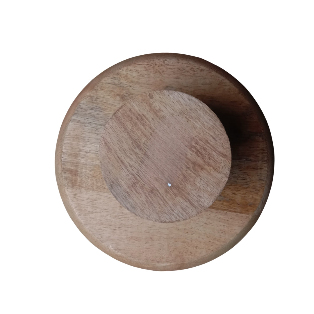 Green Enamel Wooden Cake Stand with Tulip Foil Print