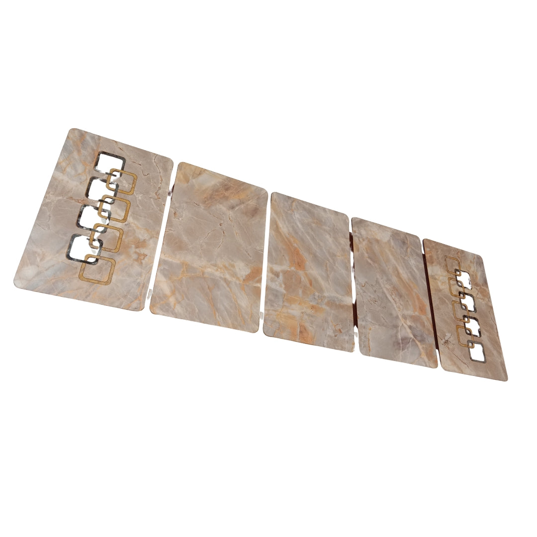 wooden grey square foldable runner