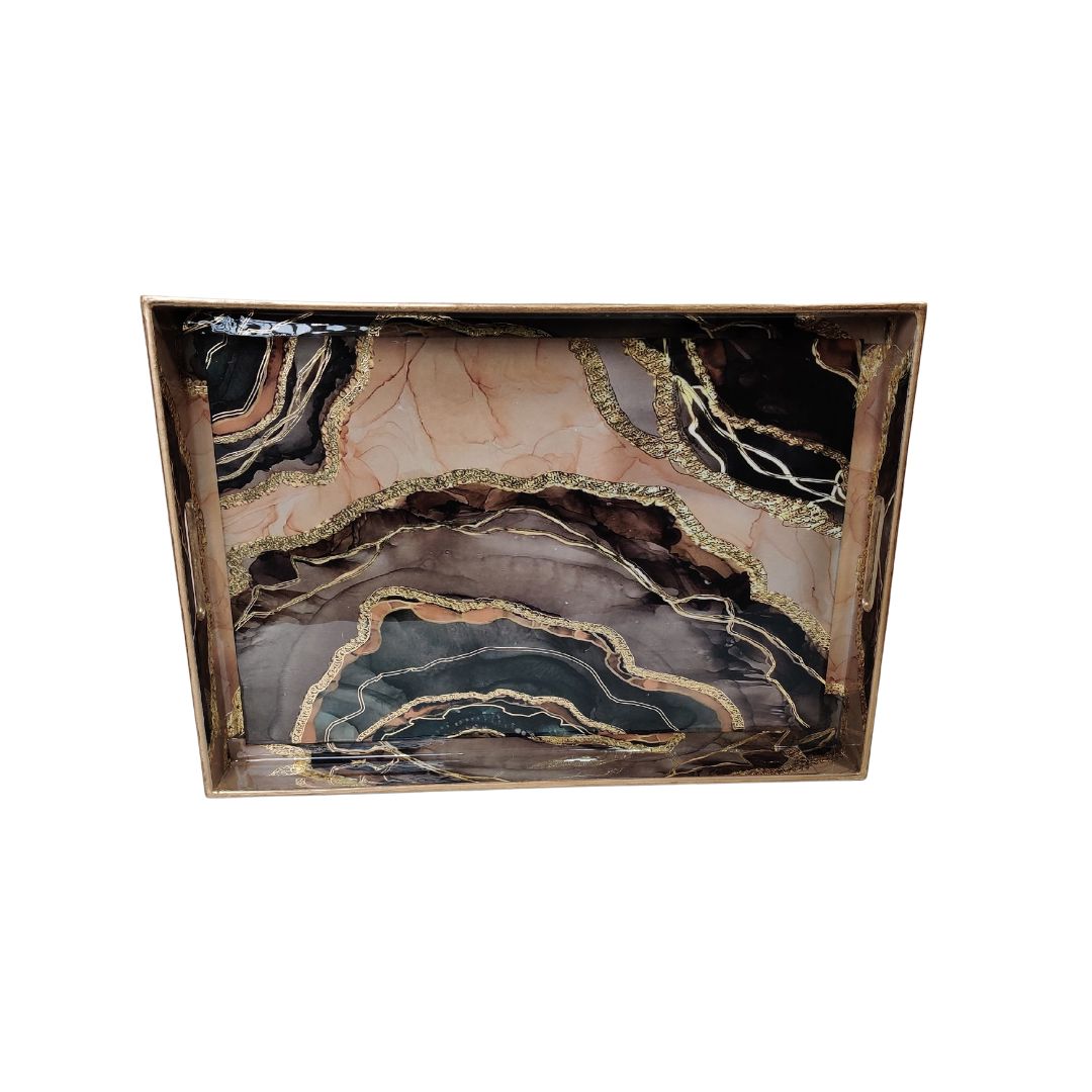 Single Tray - Large Brown Marble