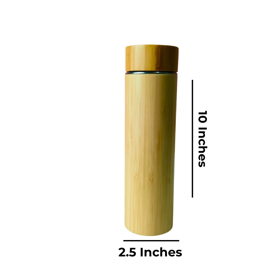 Bamboo Stainless Steel Bottle With Rim(750ml)