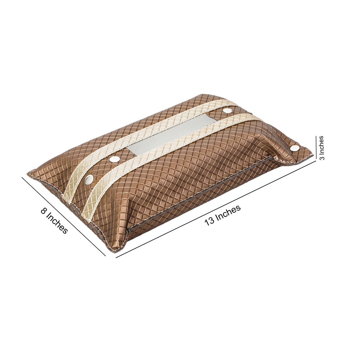 Tissue Flap - Bronze Leatherette Tissue Box