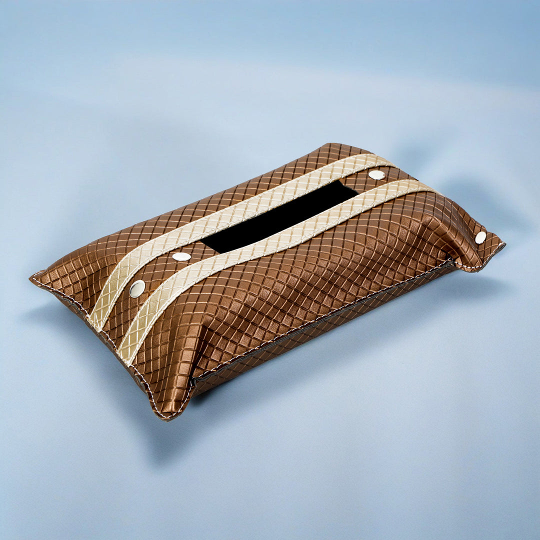 Tissue Flap - Bronze Leatherette Tissue Box