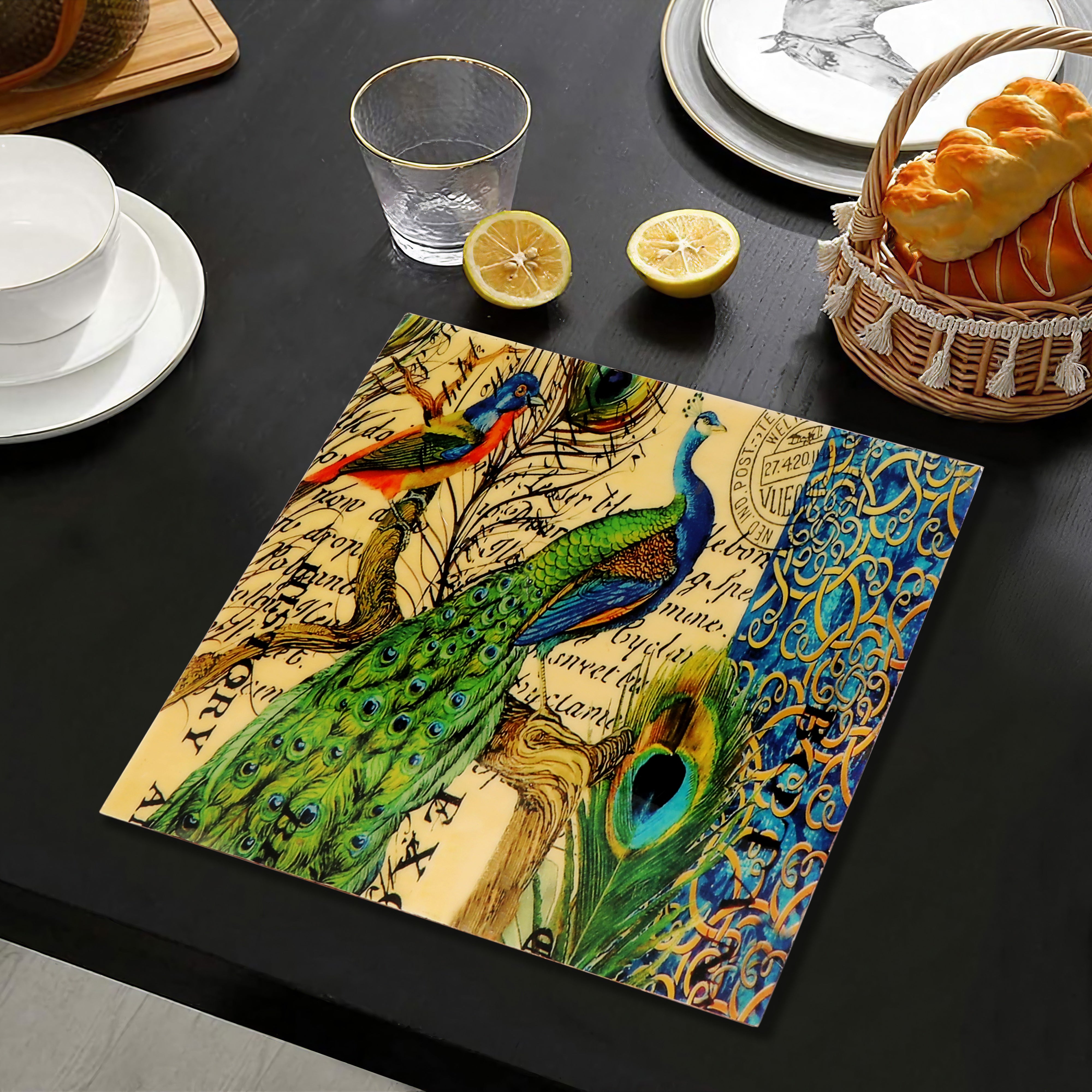 Trivet - Peacock - Square