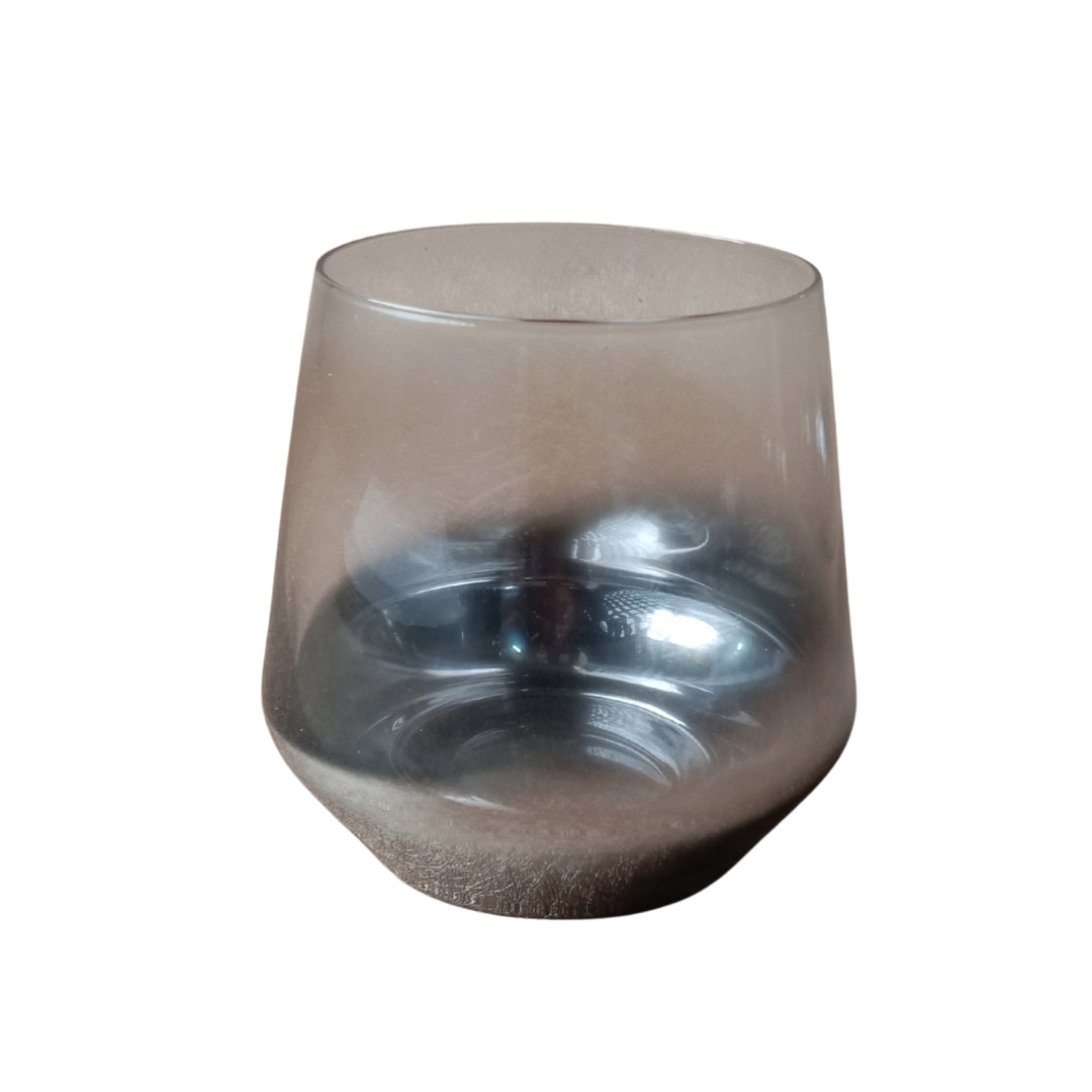 Silver Electroplated Stemless Glass Tumbler Set