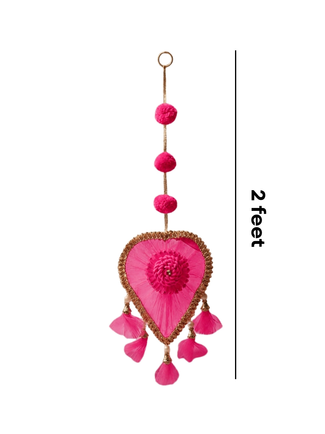 Small Pink Floral Heart-Shaped Festive Hangings