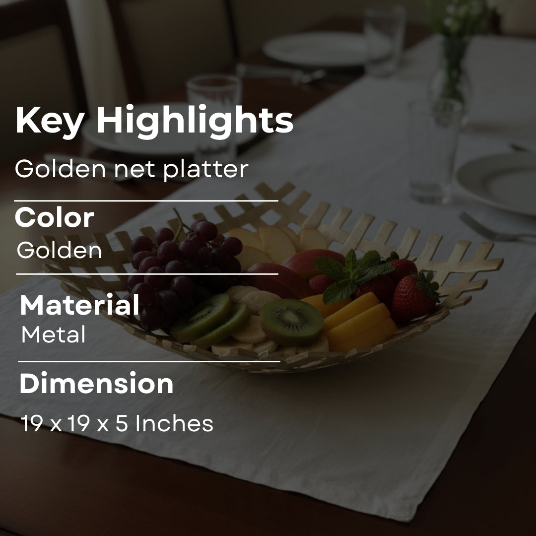 metal gold finish checkered large tray