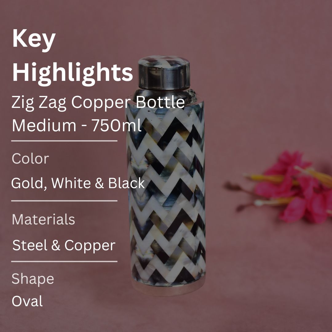 Zig Zag Copper Bottle Medium - 750ml