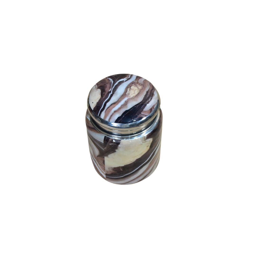 Brown Marble  Jar Set Of 3