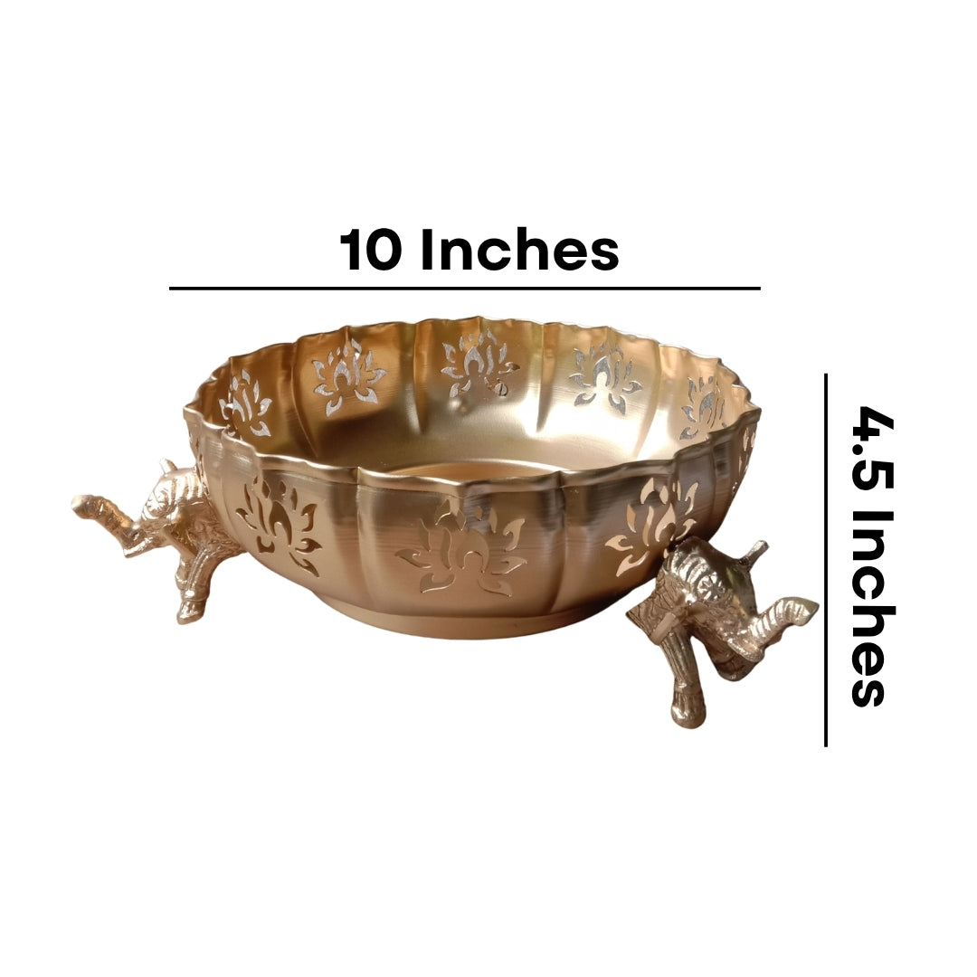 Elephant-Foot Golden Lotus /urli Bowl