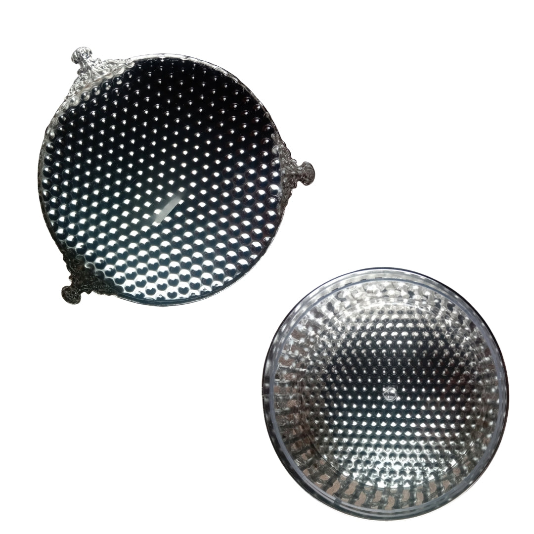 white metal Decorative Silver Peacock Design Round Storage Box with Lid