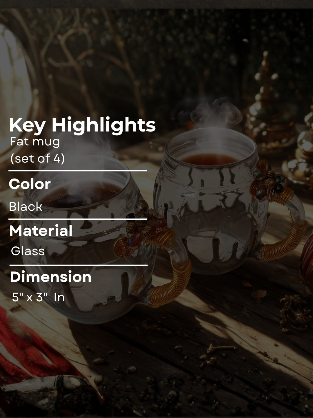 Grey Resin Football Filigree Cup Set of 4