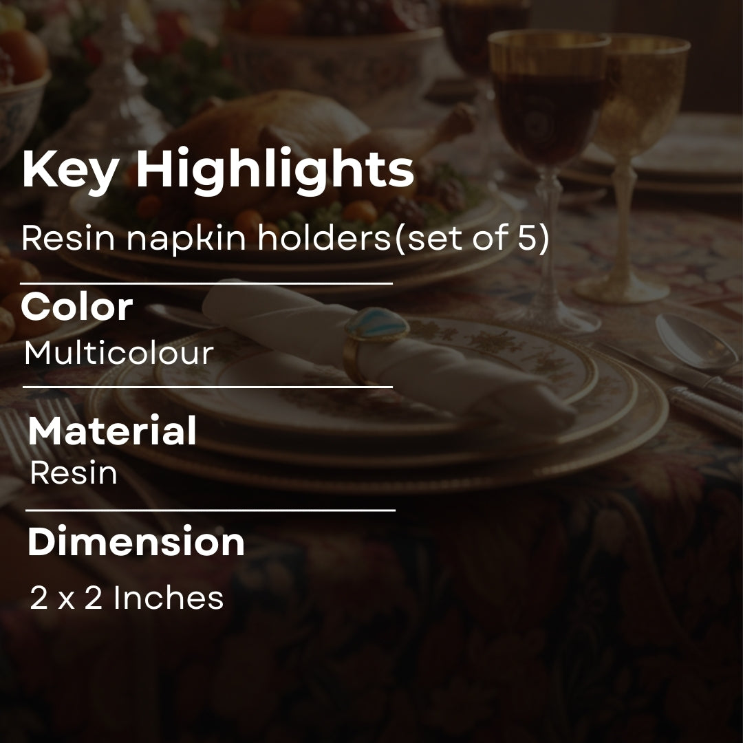 Napkin rings agate set of 5