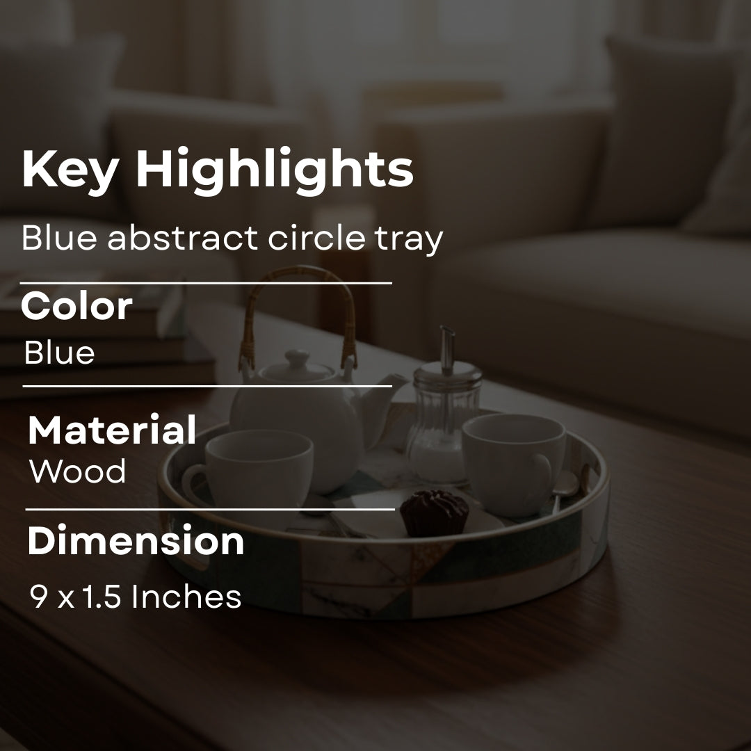 wooden onyx print with enamel round single tray