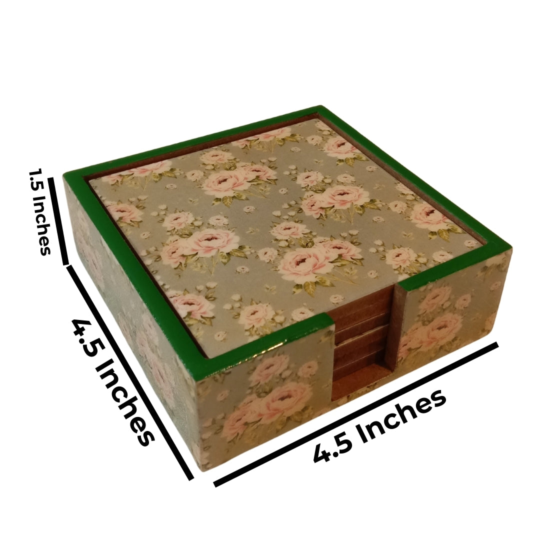 Green Rose Corporate Set- Coaster Set