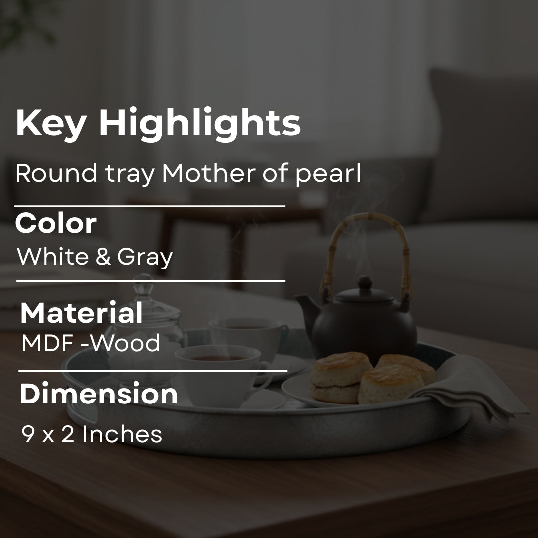 small silver & mop round