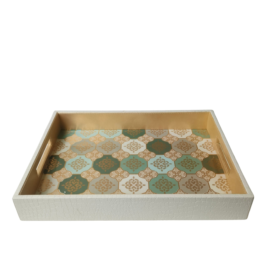 Brown Mosaic Leatherette Tray