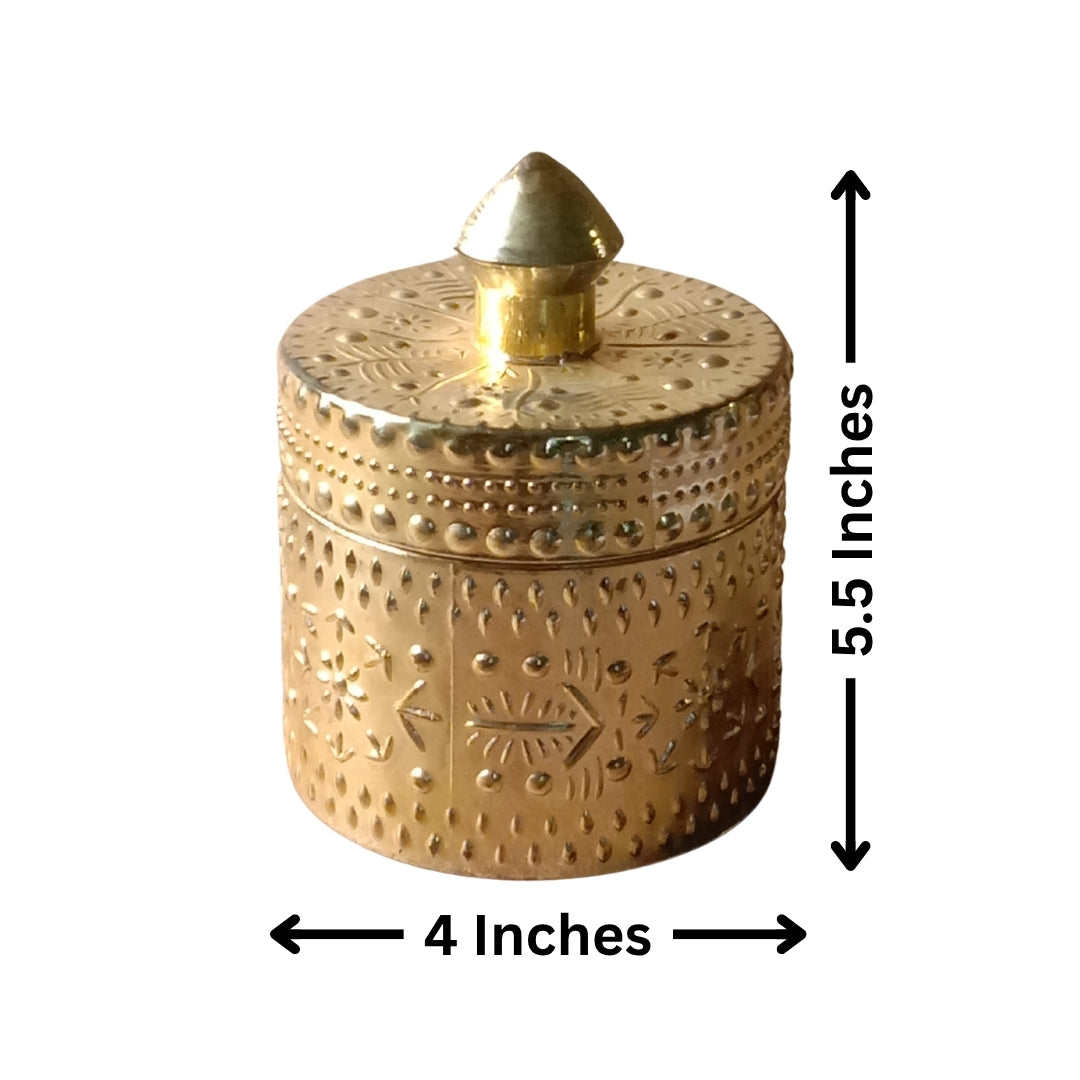Decorative Gold Embossed Glass Jar with Scented Wax - Elegant Candle Holder