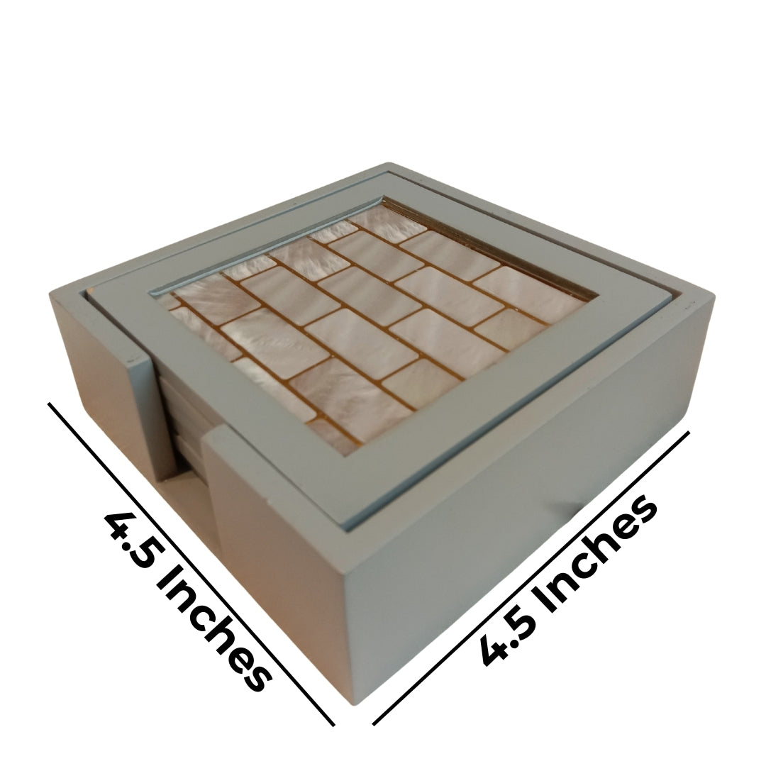 Table Coaster - Brick print & enamel with deco set of 6