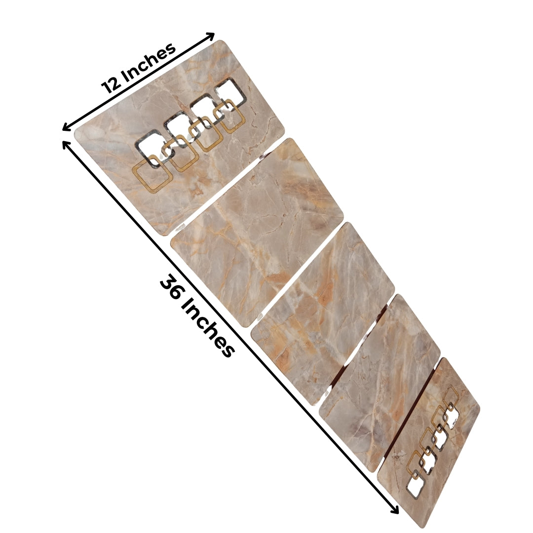 wooden grey square foldable runner