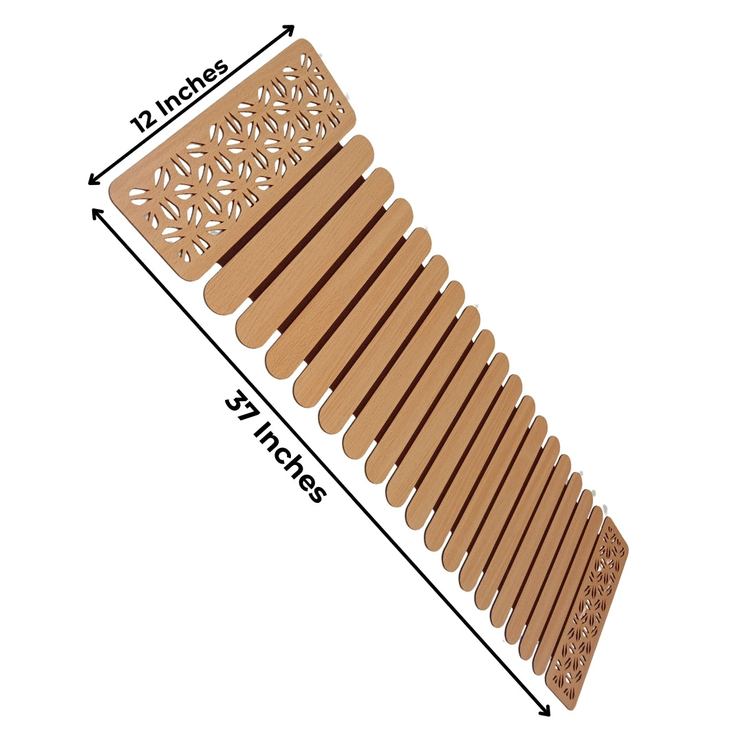 wooden light brown finish abstract cut foldable runner