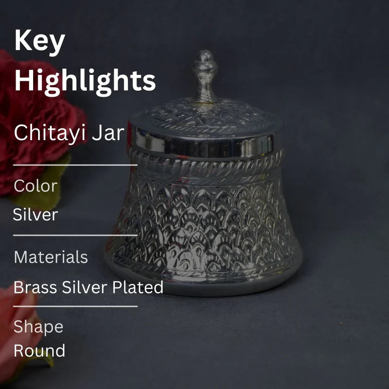 Brass Silver Plated Chitayi Jar