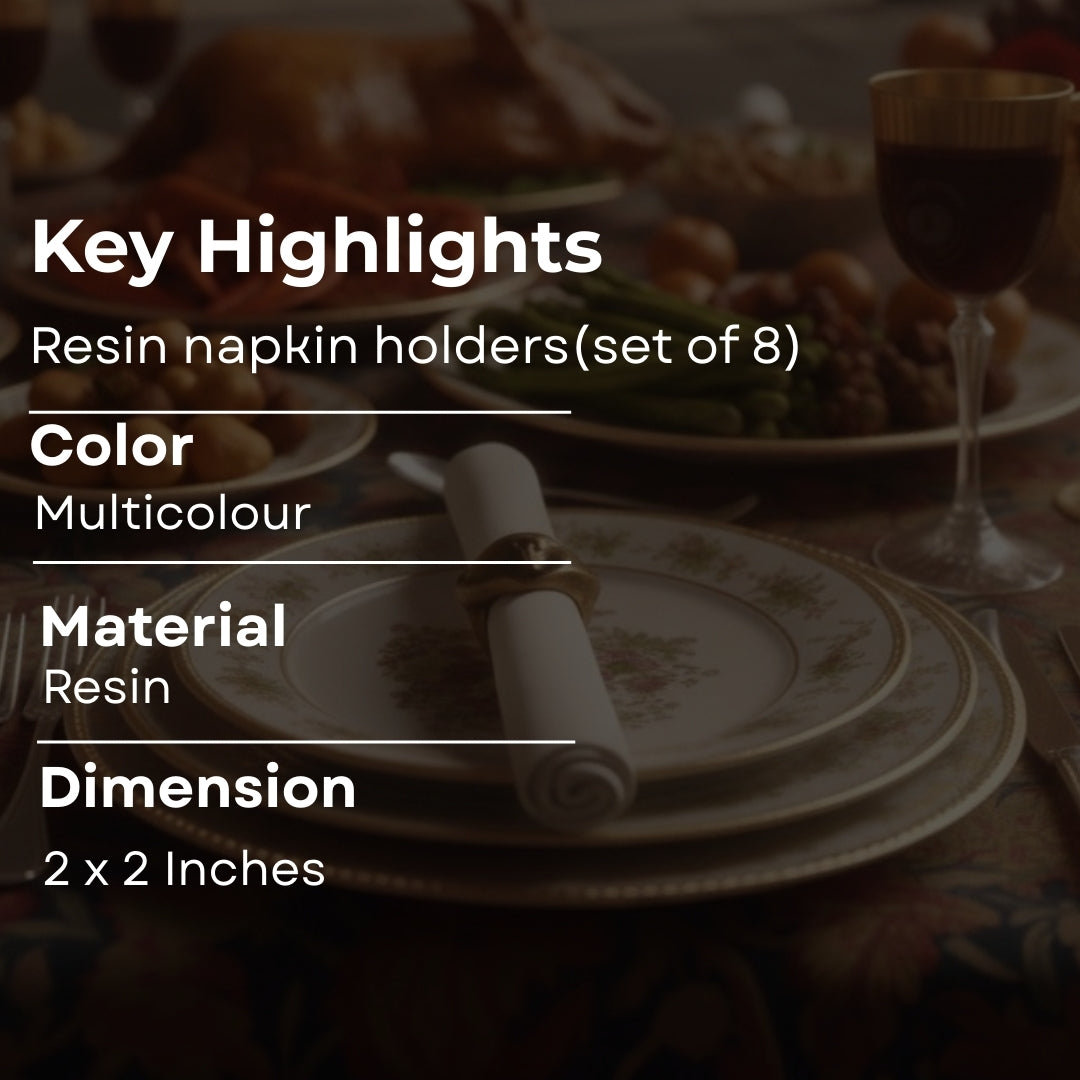 Napkin rings agate set of 8