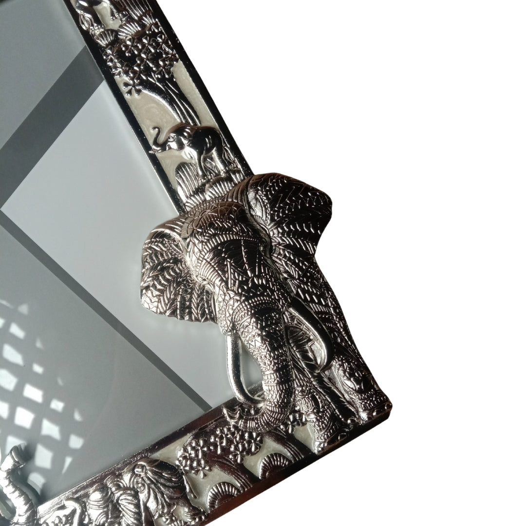Decorative Silver Elephant Design Photo Frame