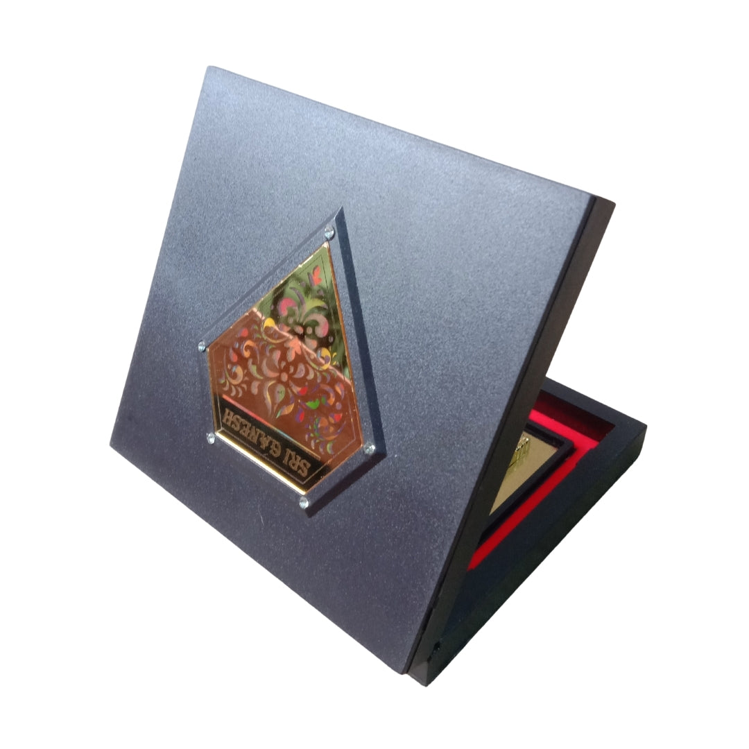 Gold-Plated Ganesha Idol & Charan Paduka Gift Box