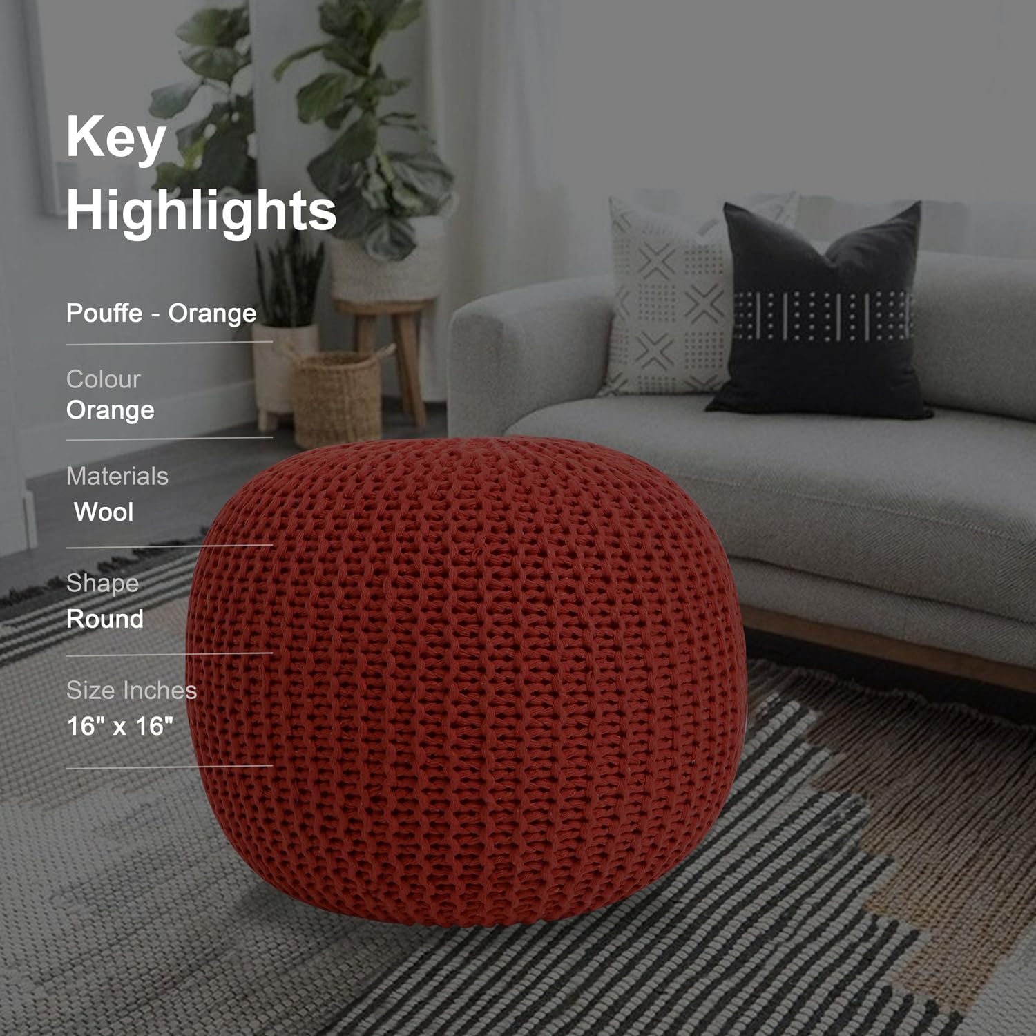 Pouffe Orange - Pouffe Ottoman