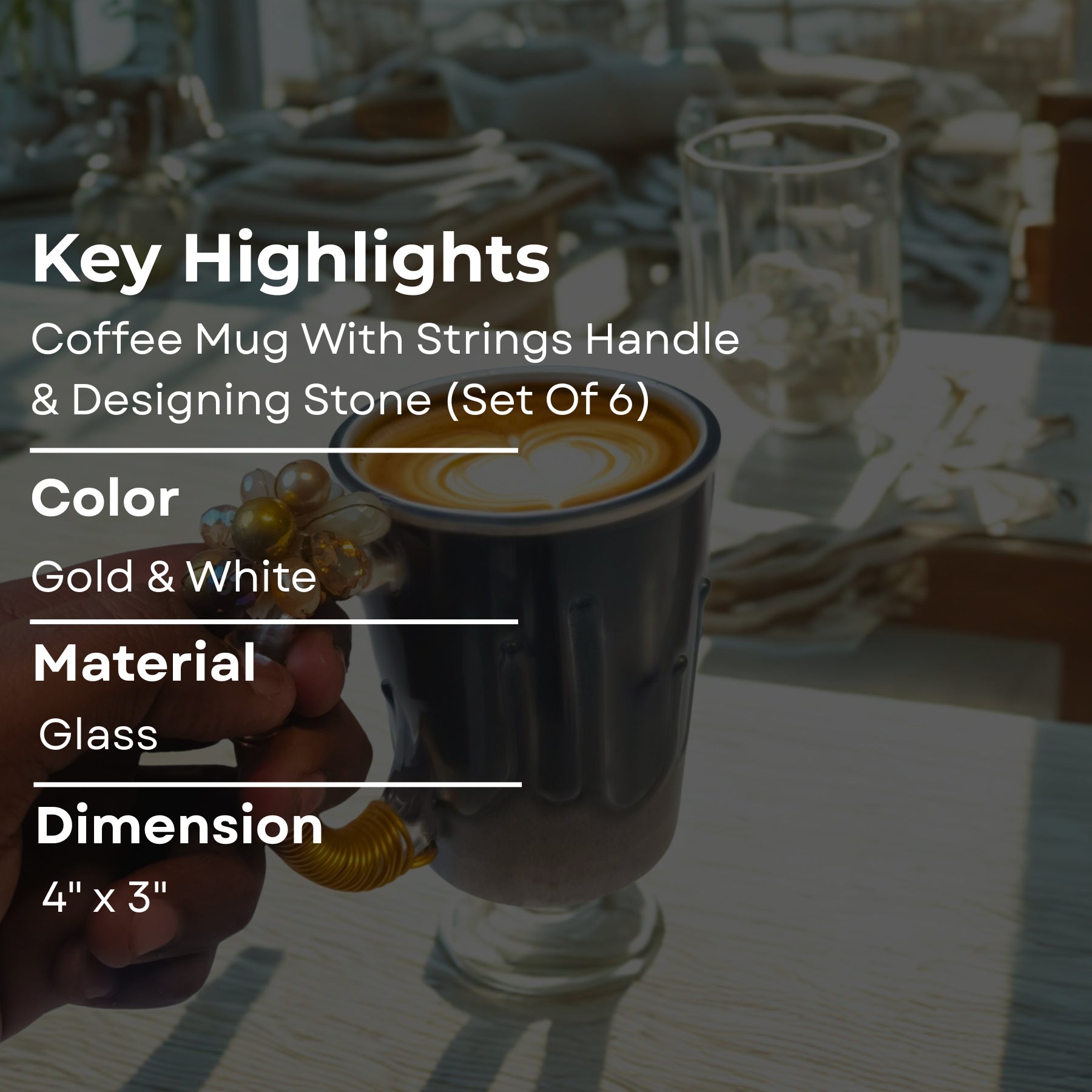 Grey Resin Coffee Filigree Cup