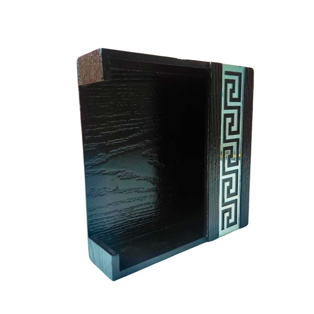 Square tissueholder - Wooden Versace Cut Design