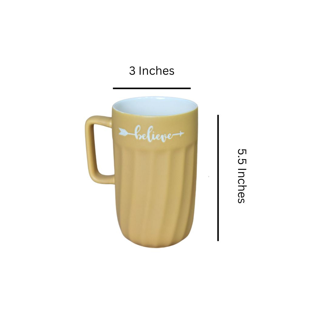 Believe Ceramic Mug - Yellow