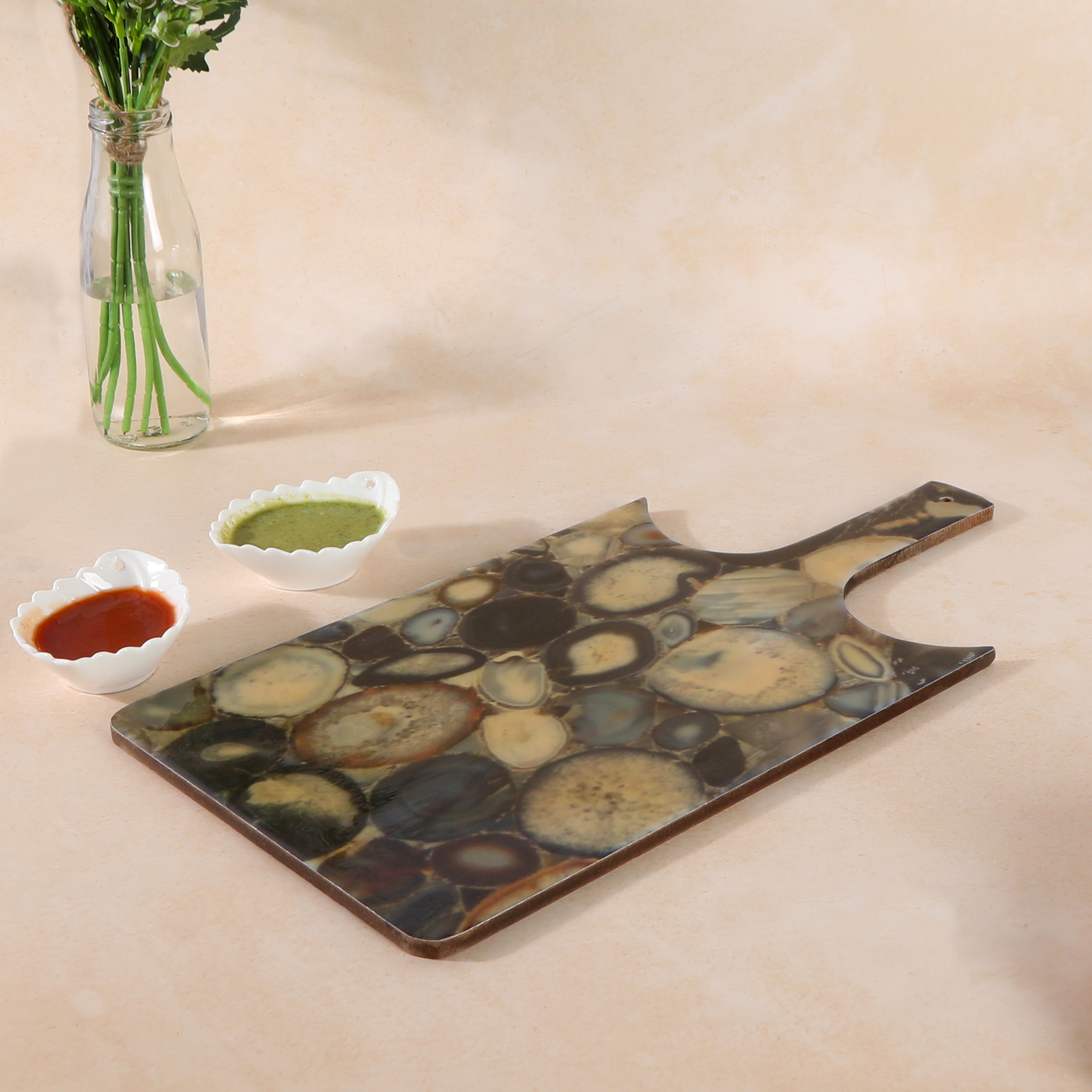 Agate Print & Enameled Cheese Platter