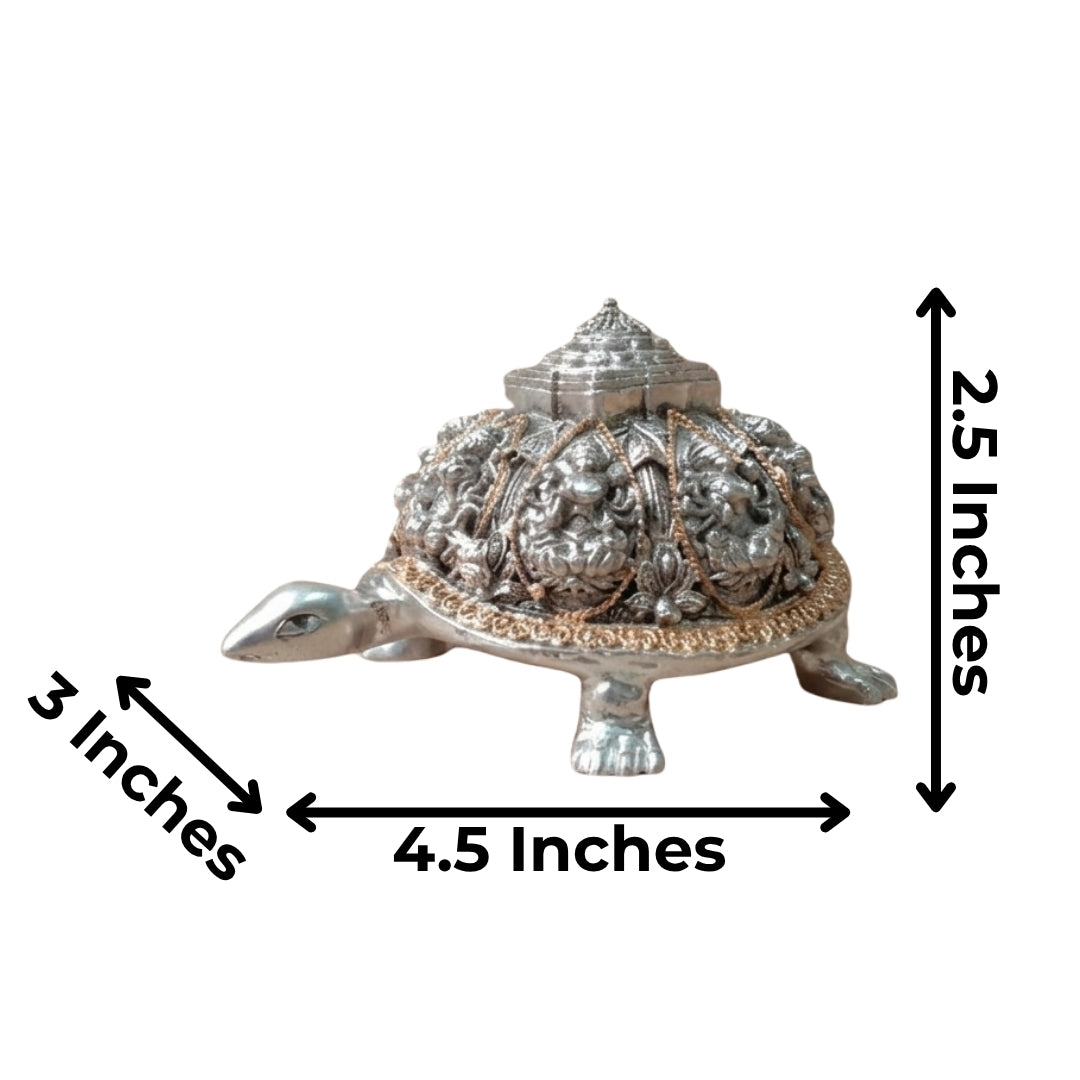 The Divine Kurma Meru Yantra – 999 Pure Silver & 24K Gold Plated Laxmi Shree yantra Good Fortune Tortoise