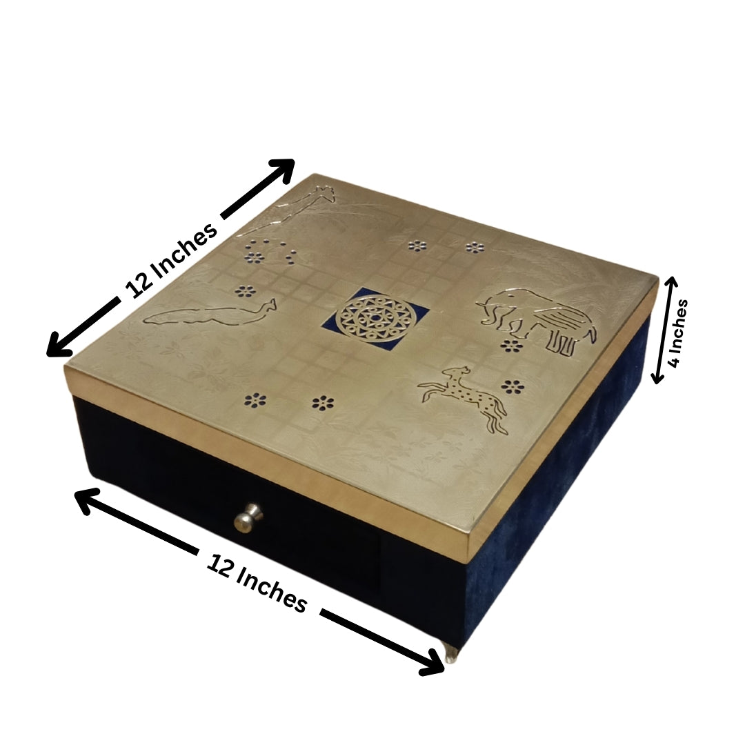Luxury Silver Plated Ludo Board Game Set with Metal Pawns & Velvet Storage Box