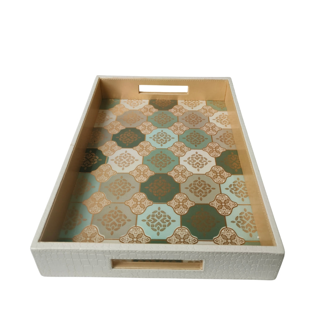 Brown Mosaic Leatherette Tray