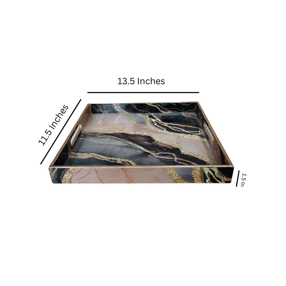 Rectangle Tray -  Brown Marble