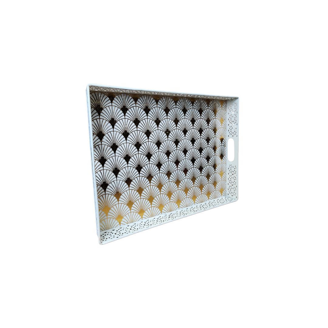 Single Tray - Large Gold & White