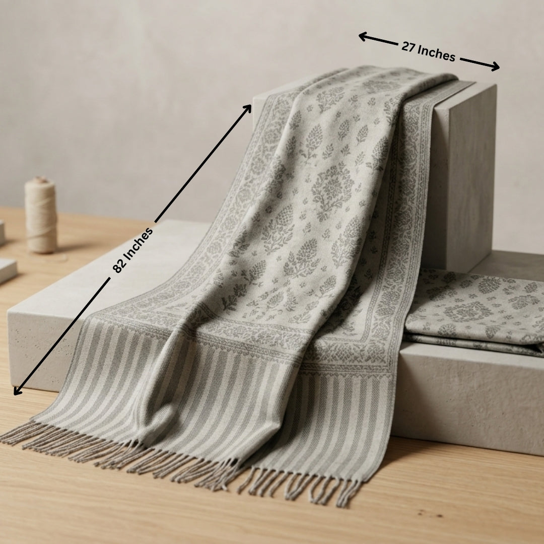 Premium Unisex Cotton-Wool Blend Stole Gift Set