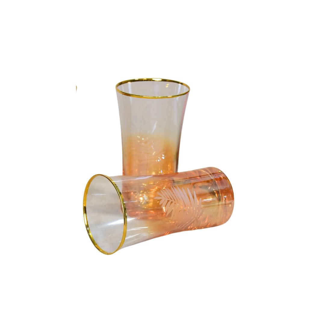 Water Glass Set Of 6 - Golden Maple Leaf